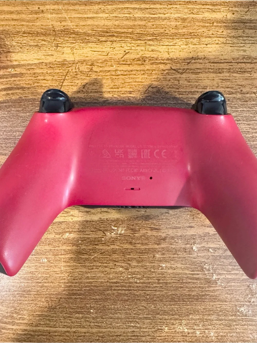 Sony Red Wireless Controller with Blue Thumb Grips